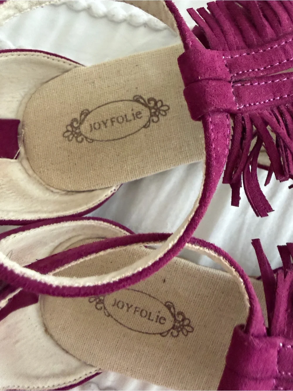 Joyfolie Delia Amethyst Boho Girls fringy Sandals